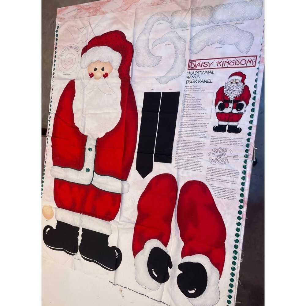 Vintage 1990s Daisy Kingdom Traditional Santa Door Panel Cut and Sew 3769 40 Inc